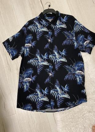 Вискозная рубашка, рубашка гавайка большой размер3 фото