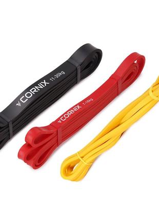 Еспандер-петля cornix power band 2-30 кг (гума для фітнесу та спорту) набір 3 шт xr-0090 poland