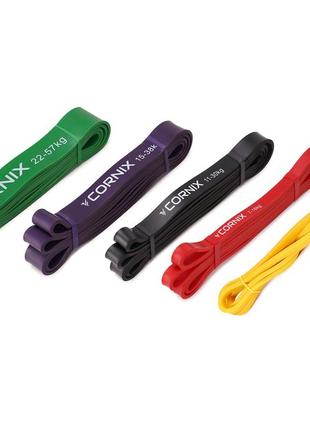 Еспандер-петля cornix power band 2-57 кг (гума для фітнесу та спорту) набір 5 шт xr-0086 poland