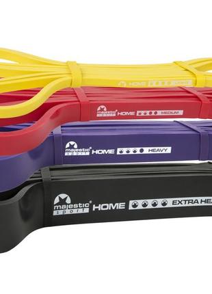 Гумові петлі для тренувань majestic sport home power band набір 4 шт 2-39 кг m-hb-4217