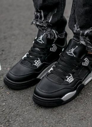 Мужские высокие кожаные кроссовки nike air jordan retro 4 “oreo”#найк