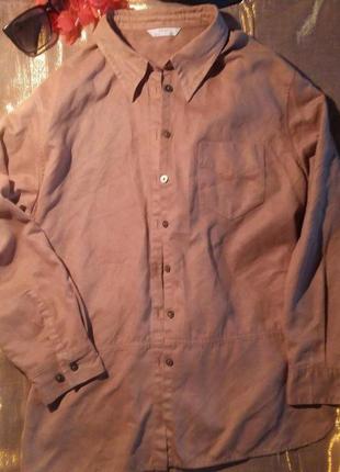 Стильна сорочка під замш з розрізами 50-52р.