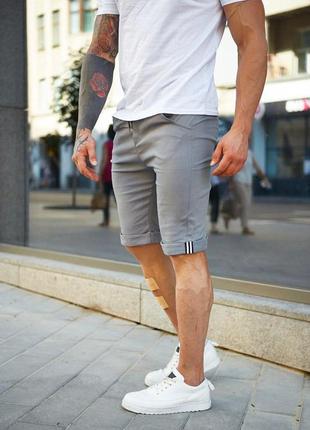 Мужские шорты брючные серые на лето | бриджи классические мужские летние повседневные