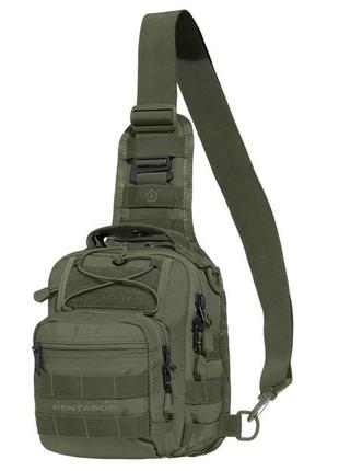 Тактическая сумка через плечо pentagon 7л 190 х 240 х 160 мм universal chest bag 2.0 зеленый (k17046-2.0-06)