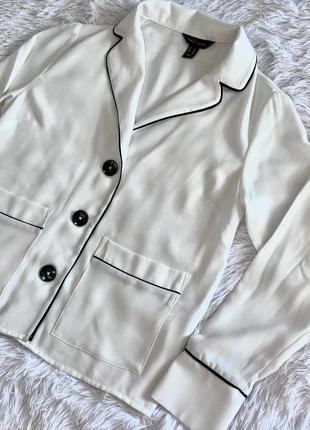 Стильная белая рубашка new look в бельевом стиле1 фото