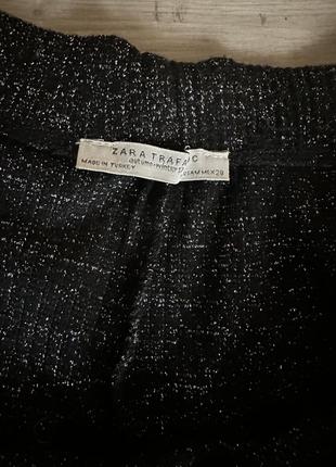 Трикотажные брюки черные с люрексом zara2 фото