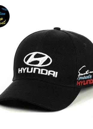 ● кепка бейсболка с вышивкой - hyundai / хюндай m/l черный ●