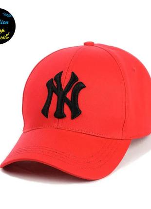 ● кепка бейсболка з вишивкою - new york / нью йорк m/l червоний ●