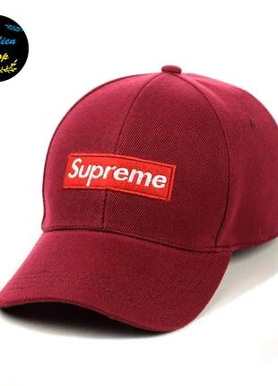 ● кепка бейсболка с вышивкой - supreme / суприм m/l бордовый ●