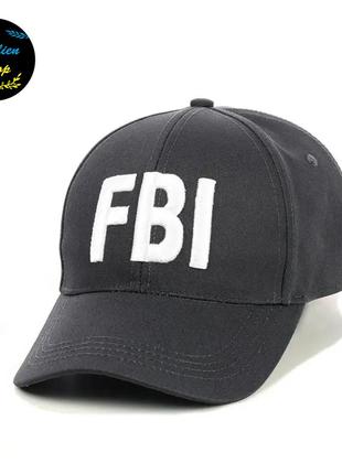 ● кепка бейсболка с вышивкой - fbi / фбр m/l серый ●