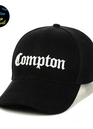 ● кепка бейсболка с вышивкой - compton / комптон m/l черный ●
