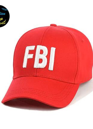 ● кепка бейсболка з вишивкою - fbi / фбр m/l червоний ●