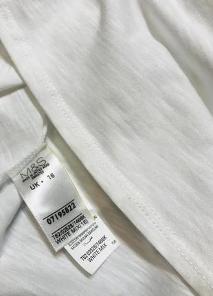 Стильная белая коттоновая футболка с принтом от бренда peruna m&amp;s 👚 размерskon 16 / наш 50 💥6 фото