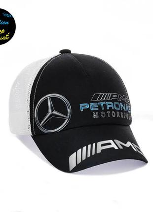 ● летняя кепка с сеткой - mercedes / мерседес m/l черный ●