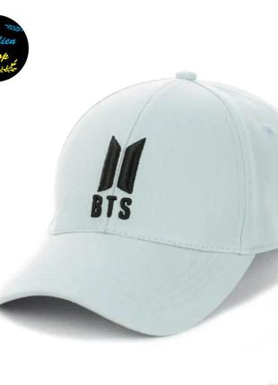 ● кепка бейсболка с вышивкой - bts / бтс s/m голубой ●