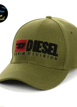 ● кепка бейсболка с вышивкой - diesel / дизель m/l оливковый ●