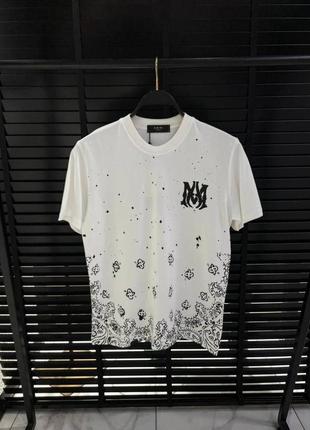 Чоловіча біла футболка amiri / якісні чоловічі футболки амірі