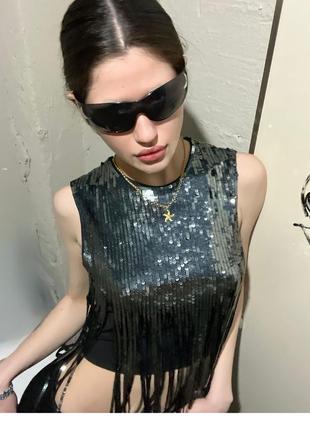 Жіночі сонцезахисні скруглені окуляри в стилі 2000х 200х з зіркою і білими дужками3 фото
