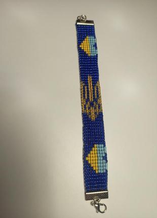 Патриотический браслет, браслет из бисера