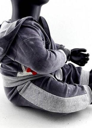 Спортивный костюм 12, 18 месяцев туреченица трикотажный для новорожденного мальчика серый4 фото