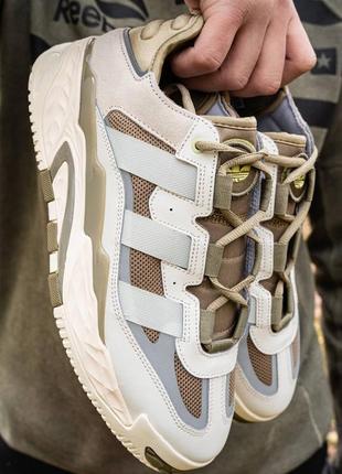 Кроссовки adidas niteball white olive4 фото