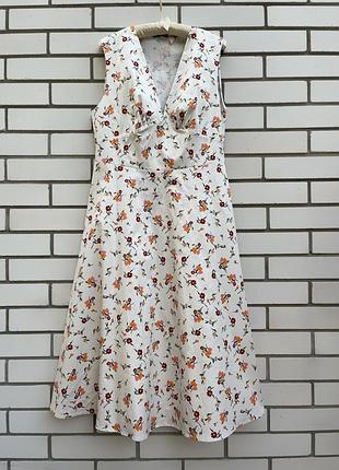 Цветочное летнее платье сарафан в ретро стиле хлопок италия sandro ferrone
