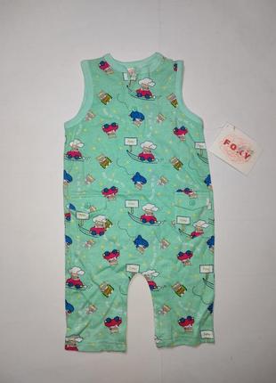 Трикотажний ромпер сліп повзунки високі з лисичками