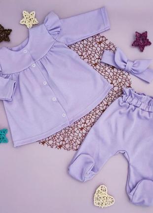 Комплект интерлок для новорожденного детская одежда