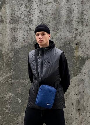 Барсетка nike синя чоловіча сумка через плече