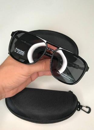 Новинка! мужские солнцезащитные очки квадратные porsche design с шторками polarized водительские черные