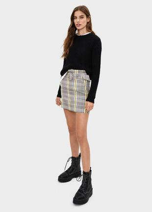 Спідниця, юбка, в клітинку, в гусячу лапку, міні, бершка, bershka
