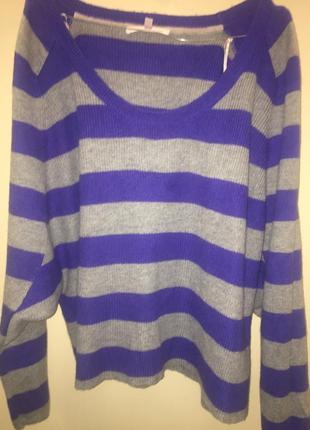 Брендовый свитер оверсайз, в составе шерсть