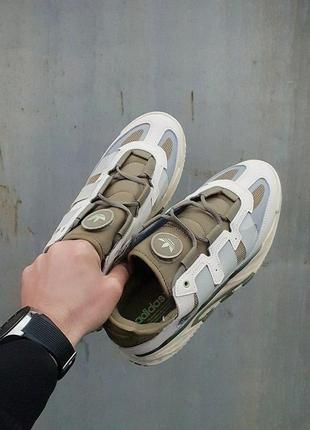 Чоловічі кросівки adidas niteball бежеві з хакі адідас найтбол у сітку весняні осінні8 фото