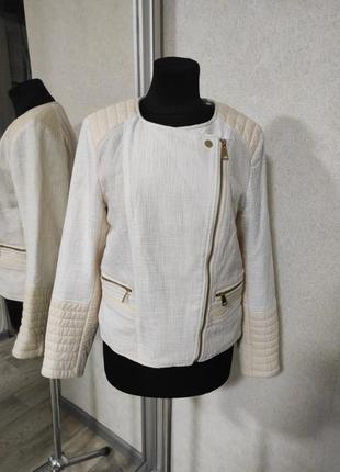 Куртка косуха из эко кожи и словно льна h&m
