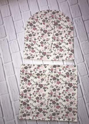 Трикотажний набор шапка хомут