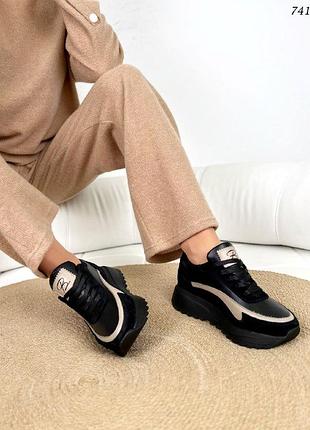 Стильные и натуральные женские кроссовки ав (кожа + замша )💙💛🏆