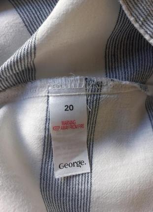Льняна блузка в смужку 56р6 фото
