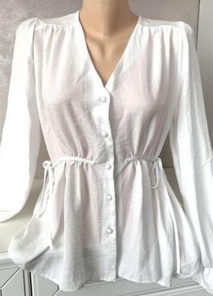 Шикарна білосніжна блуза1 фото