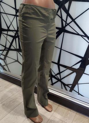 Мегаудобные брюки прямого кроя с поясом etam цвета хаки 44-462 фото