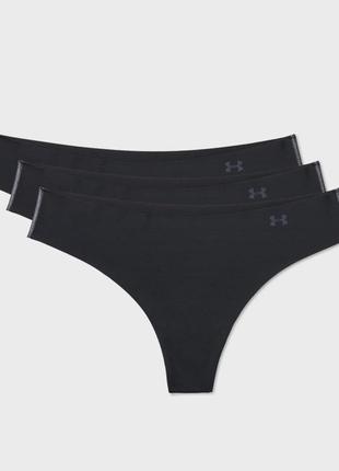 Under armour жіночі чорні безшовні трусики ps thong (3 шт)