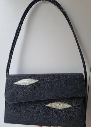 Сумка з шкіри ската, stingray bag, шкіряна сумочка екзотика, шкіряна сумка скат