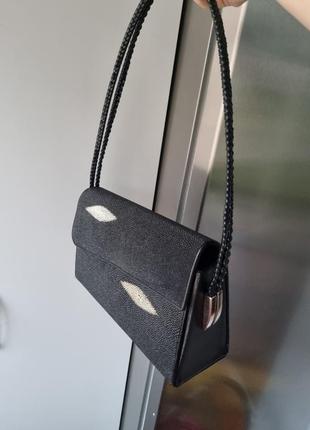 Сумка з шкіри ската, stingray bag, шкіряна сумочка екзотика, шкіряна сумка скат3 фото