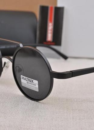 Фирменные солнцезащитные круглые мужские очки matrix polarized mt83937 фото