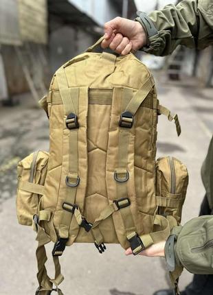 Большой армейский тактический рюкзак 55 литров. койот4 фото