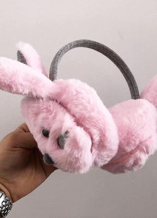 Детские наушники зайчик меховой. шапка на осень для девочки.