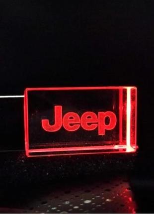 Флеш карта пам'яті для автомобіля jeep з підсвіткою usb  флешка 15 гб кришталь для автомобиля джип