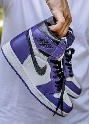 Кросівки air jordan retro 1 high “court purple”1 фото