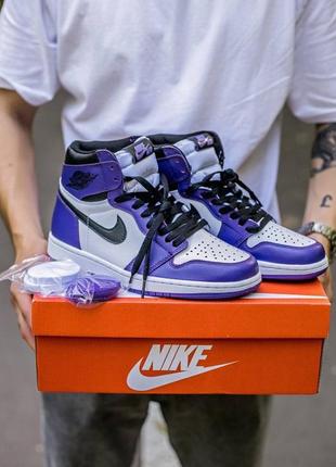 Кросівки air jordan retro 1 high “court purple”5 фото