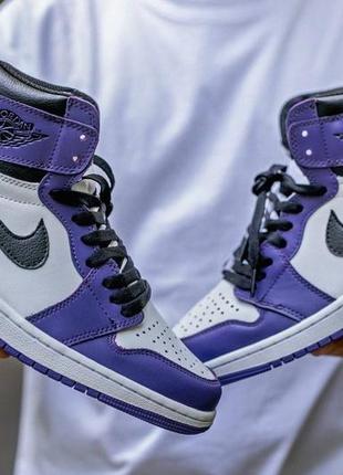 Кросівки air jordan retro 1 high “court purple”2 фото