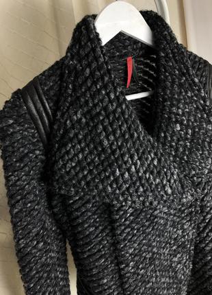 Imperial шерстяной дизайнерский жакет ассиметричный необработанные края кардиган пиджак тедди баранчик6 фото